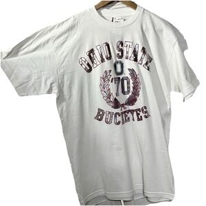 Ohio  State Buckeyes t shirt Champs Sport Team Edition White /Silver Sz L Cotton